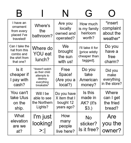 Corrington's Bingo Card