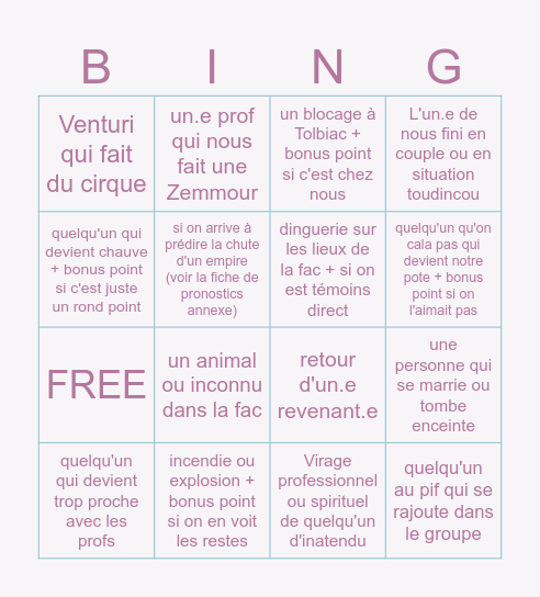 Bingo L3 Bingo Card