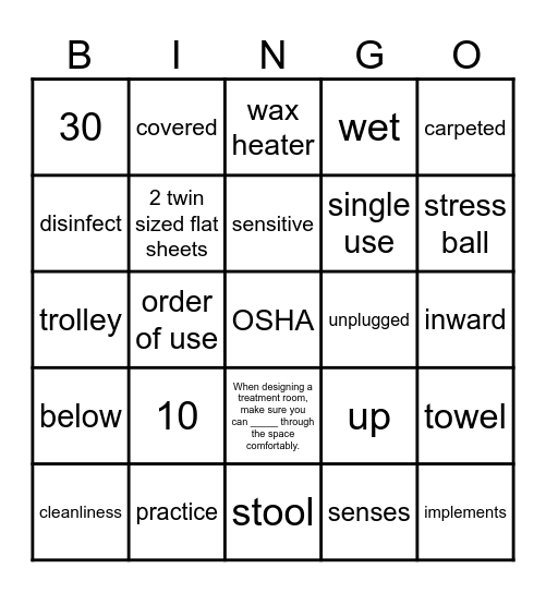 The Treatment Room Bingo Card