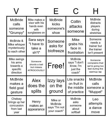 MCST Girls Soccer Bingo Fundraiser! Bingo Card