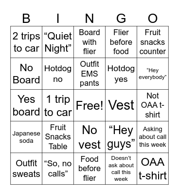 Kai Bingo Card