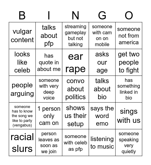 discord bingo Card