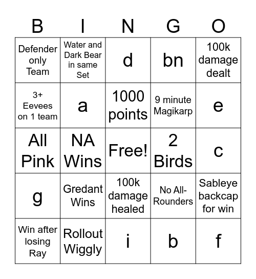 Unite Day 2 Bingo Card