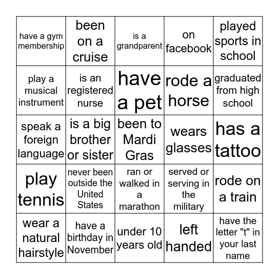 Bingo Card