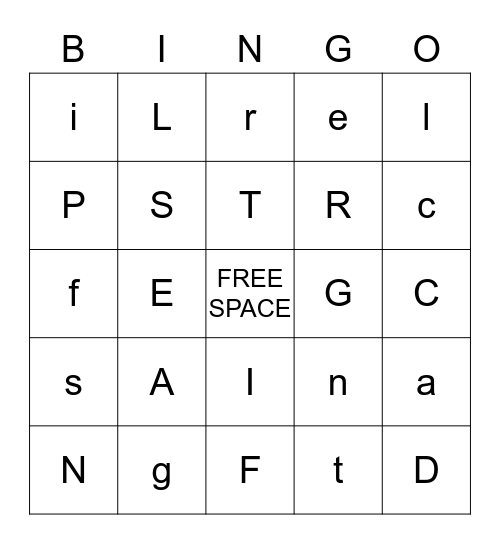 Alphabet Bingo Card