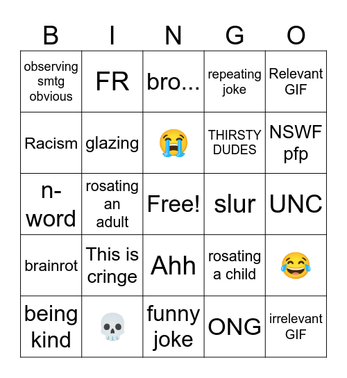 Insta reel bingo Card