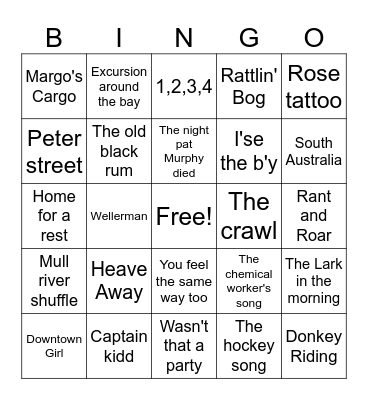 East Coast Canadian Bingo Card