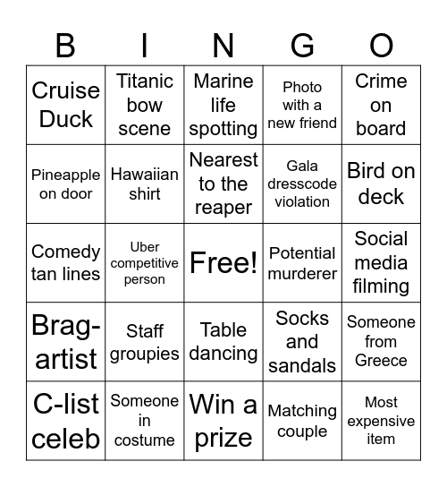 Das Boot Bingo Card