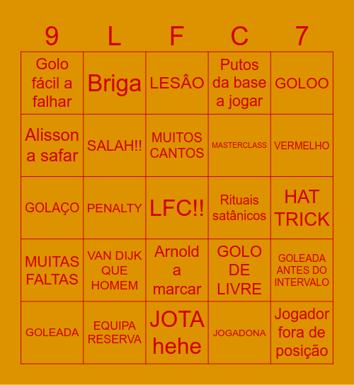 LFC BINGO Card