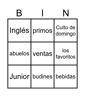 😂Bingo de nuestra familia  ❤️ Bingo Card