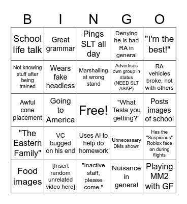 JxkeAviation Bingo Card Bingo Card