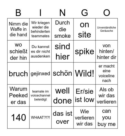 Markus Valorant Bingo Card