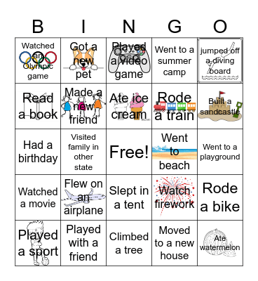 Summer Bingo Card