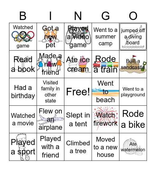 Summer Bingo Card