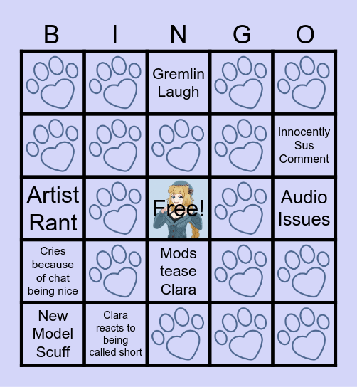 Clara Birthday Bitathon Bingo Card