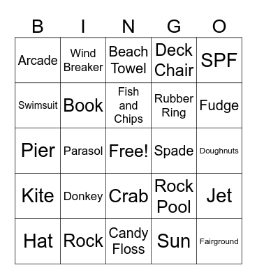 Summer Bingo Card