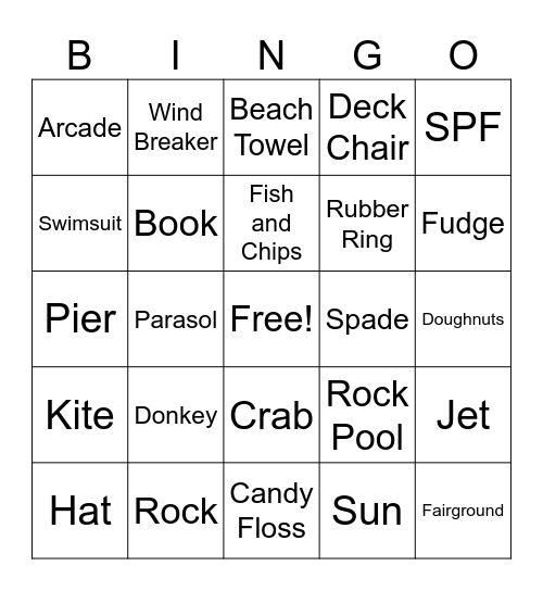 Summer Bingo Card