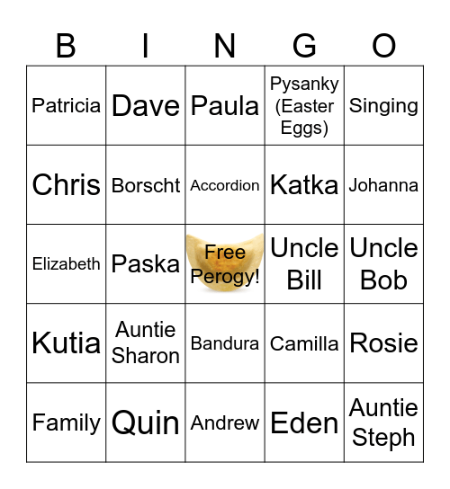 Family BBQ 2024! Bingo Card