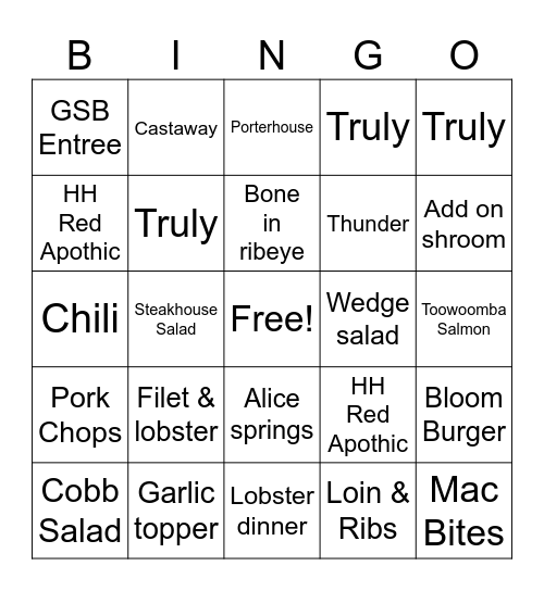 DINGO BINGO Card