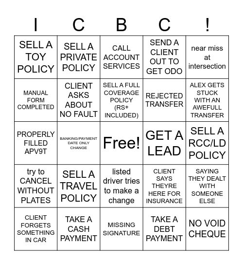 ICBINGOC Bingo Card