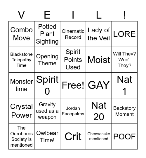 Ampistrano Bingo Card