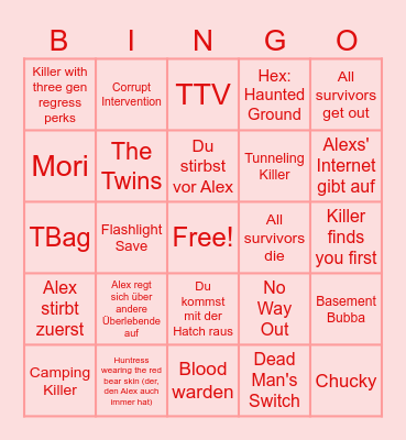 <Tatis ganz spezielles, super tolles, richtig geiles DBD Bingo3 Bingo Card