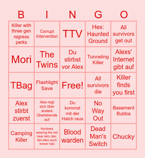 <Tatis ganz spezielles, super tolles, richtig geiles DBD Bingo3 Bingo Card