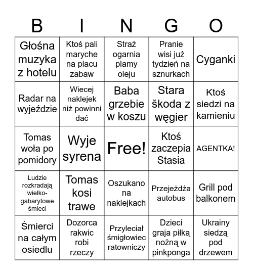 Osiedlowe bongo Bingo Card