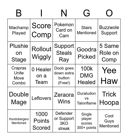 Unite Day 2 Bingo Card