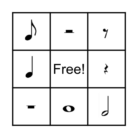 Note Value Bingo Card