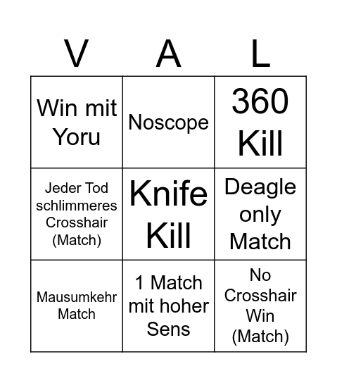 VALORANT BINGO Card