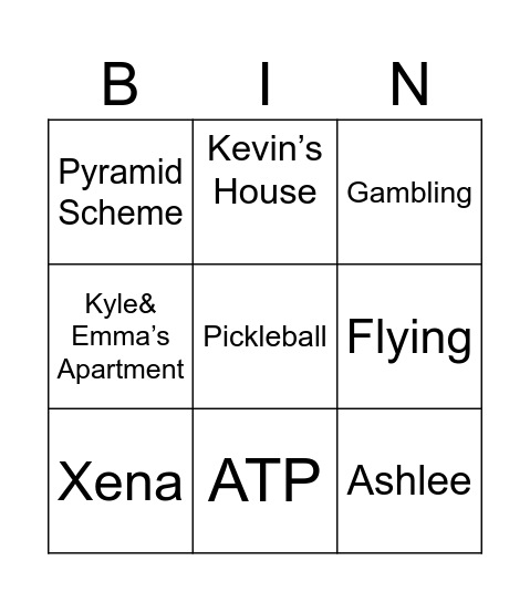 Cheesecake Factory Bingo Card