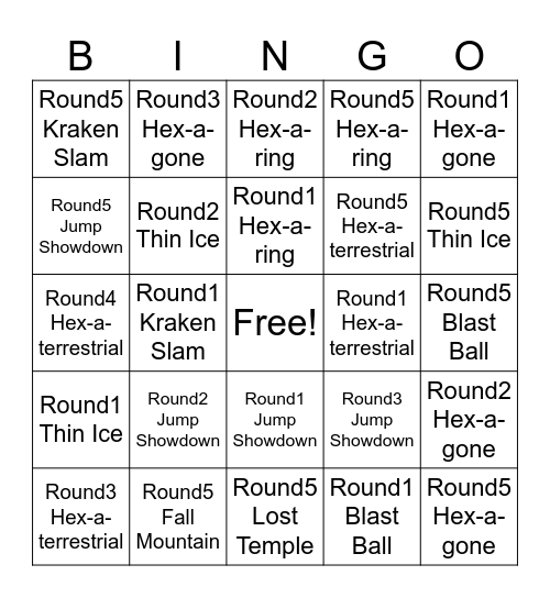 Fall Guys Finals Marathon Bingo v2 Bingo Card