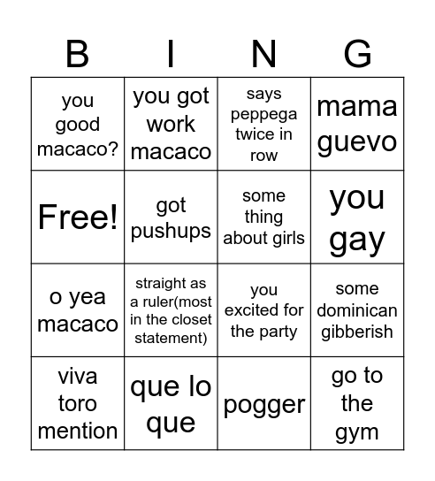 DBD soundboard Bingo Card