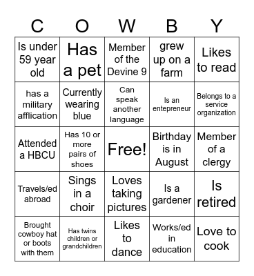 REUNION BINGO Card