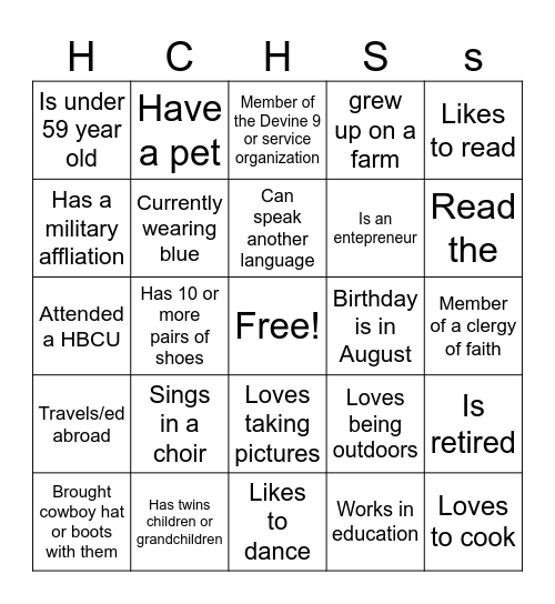 REUNION BINGO Card