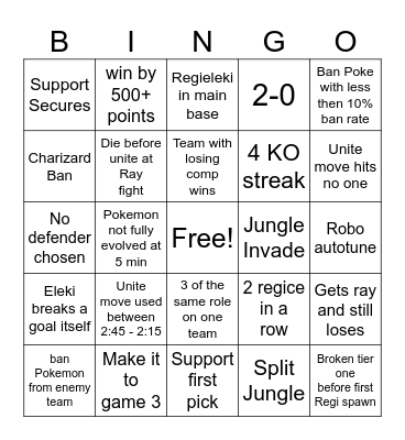 World's Unite Bingo Card