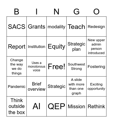 Convocation 2024 Bingo Card