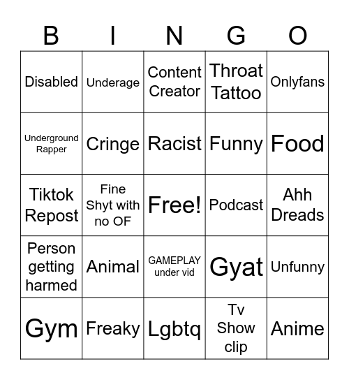 Instagram Reels Bingo Card