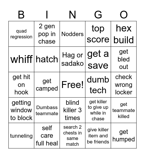 survivor bingo Card