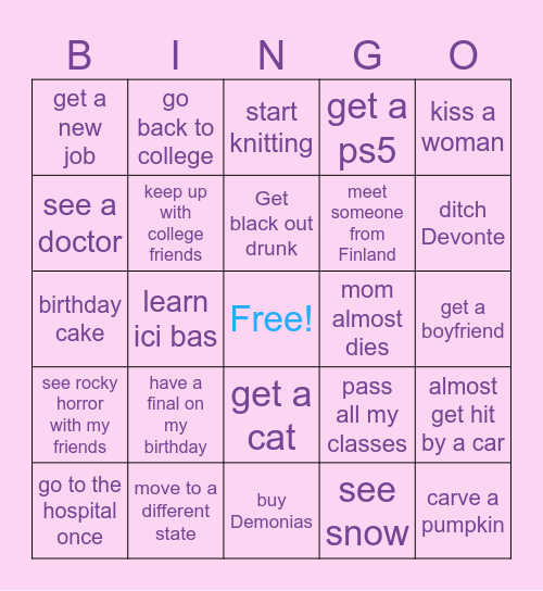 Lambys year in bingo form Bingo Card