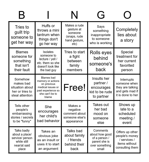 Surviving the Karen Bingo Card