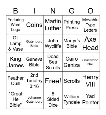 Enduring Word Bingo Card