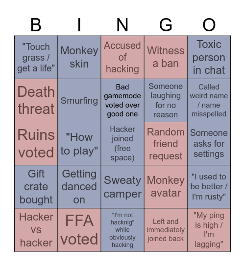 Arsenal Bingo Card