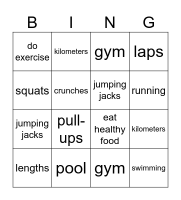 Unit 5 Bingo Card