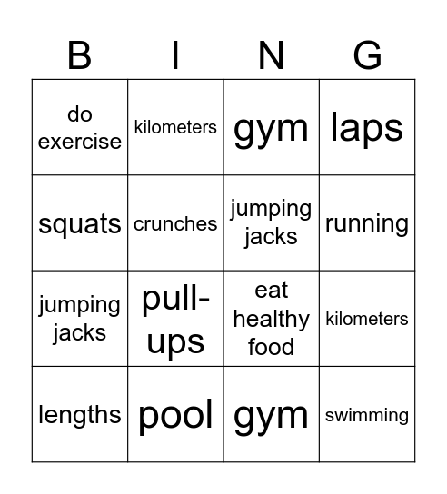 Unit 5 Bingo Card