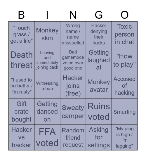 Arsenal Bingo Card