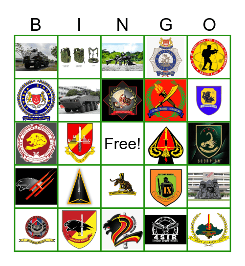 Infantry Tribe Bingo Card