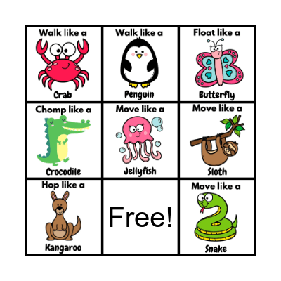 ANIMAL BINGO Card