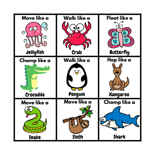 ANIMAL BINGO Card